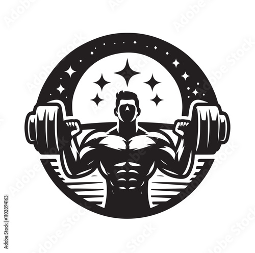 Gym logo Silhouette vector illustration