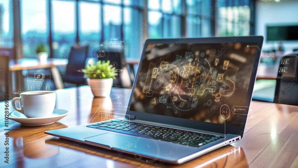 laptop on the table