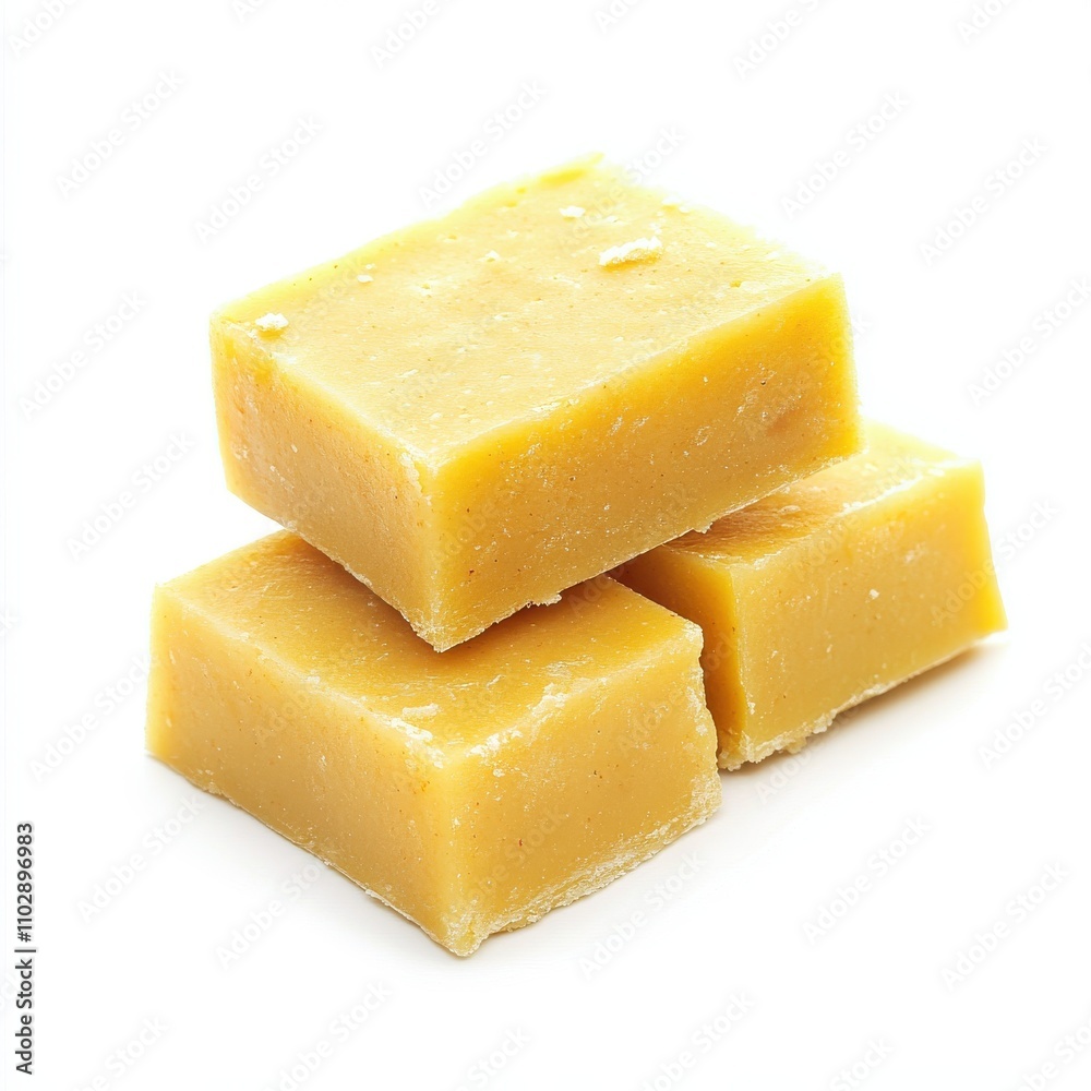 Mysore Pak isolated on white background Mysore Pak isolated on white background