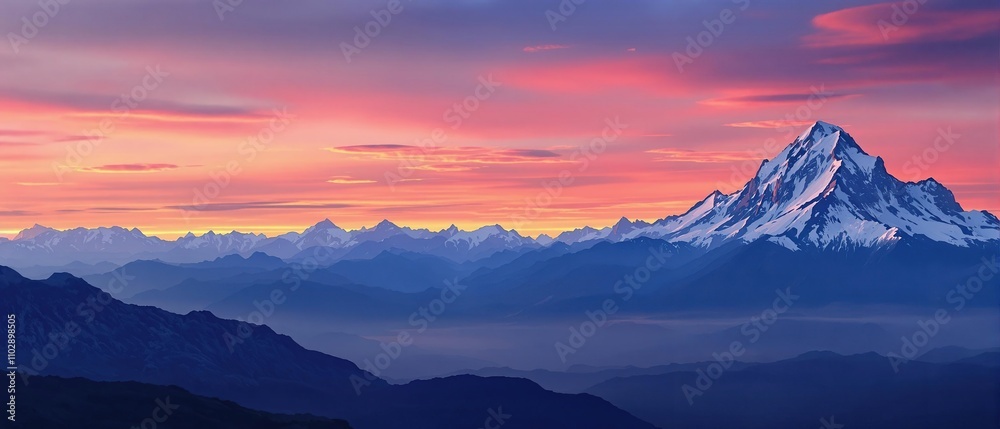 Dark blue mountain range at sunset with snow-capped peaks, snowy peaks, nature, landscape, mountainscapes, mountains Dark blue mountain range at sunset with snow-capped peaks, snowy peaks, nature, landscape, mountainscapes, mountains
