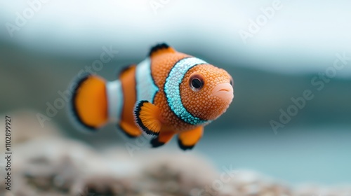 Adorable Orange Clownfish Swimming in Vibrant Ocean