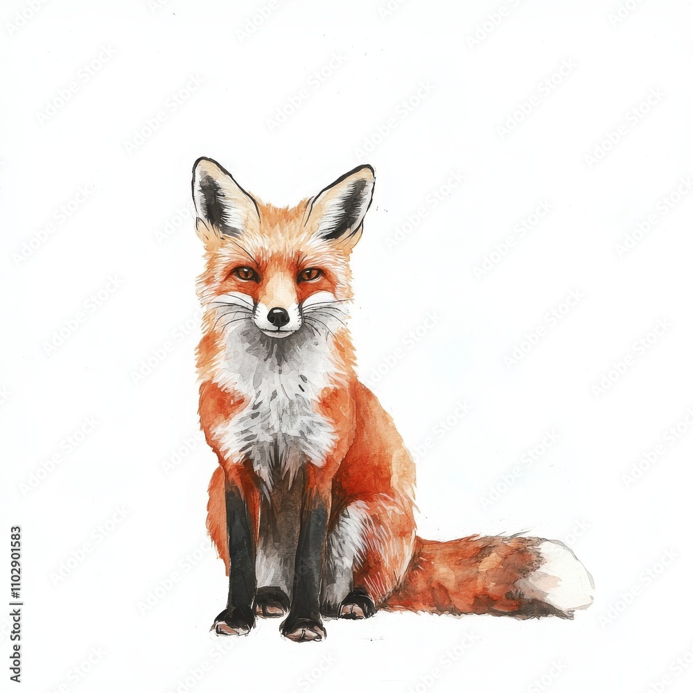 Obraz premium Red fox isolated on white background
