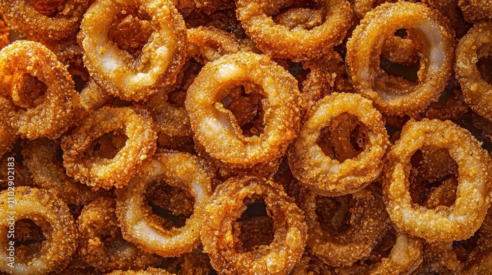 Crispy Golden Fried Onion Rings in a Delicious Crunchy Pile Crispy Golden Fried Onion Rings in a Delicious Crunchy Pile