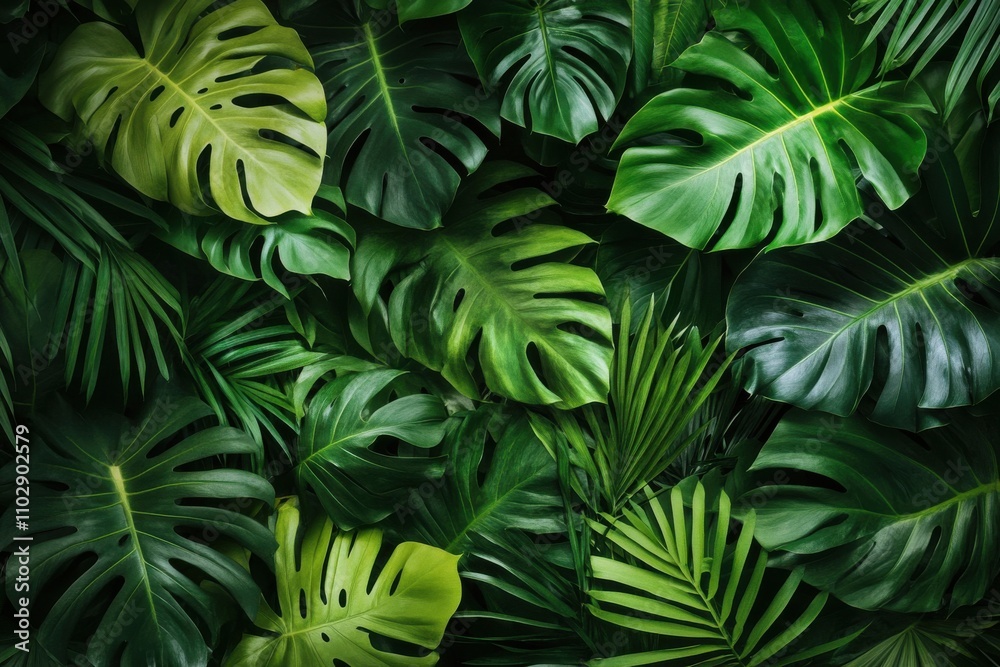 Vibrant tropical plant frame layout Vibrant tropical plant frame layout
