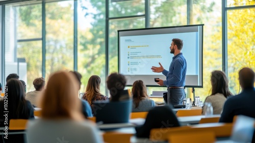 Professional Presentation in a Modern Conference Room Setting