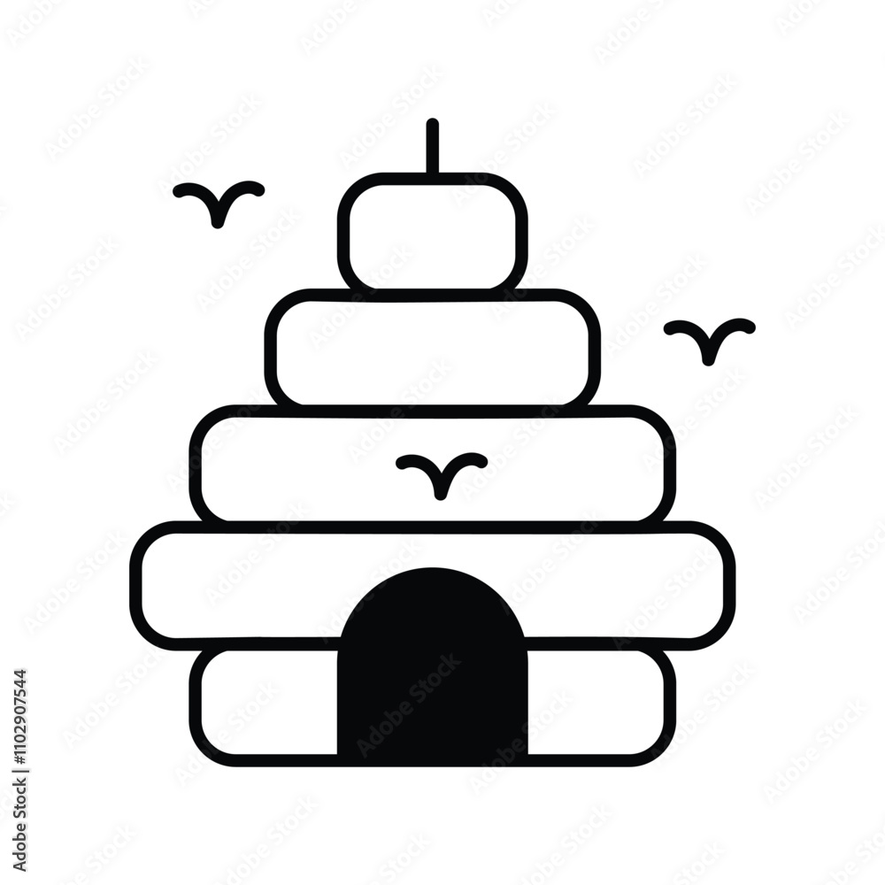 bee hive glyph icon with white background vector stock illustration bee hive glyph icon with white background vector stock illustration