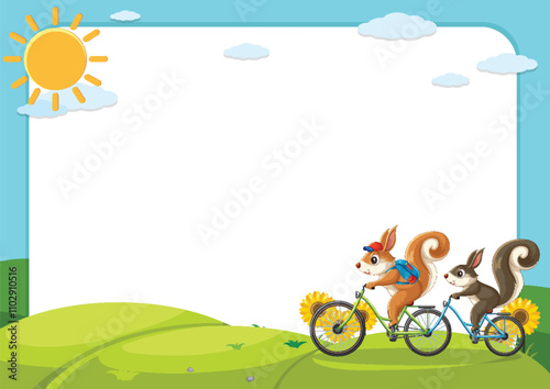 Squirrels Enjoying a Tandem Bike Ride