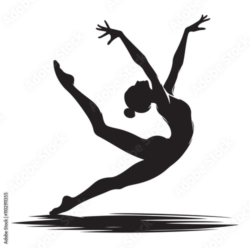 Gymnastics female vector illustration silhouette