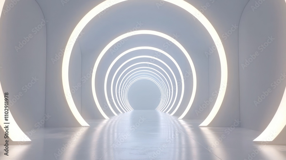 Fototapeta premium Sophisticated 3D-rendered abstract backdrop with a luminous white design.