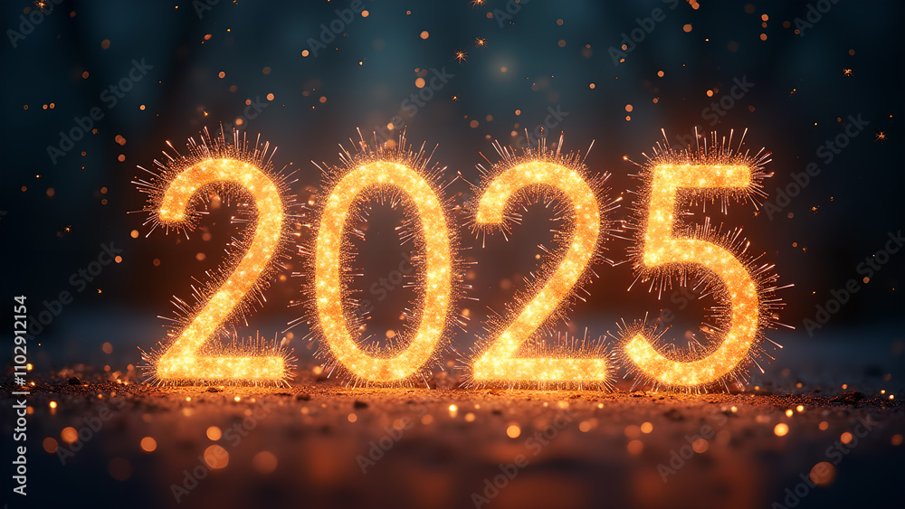 2025 New Year Sparkler Celebration. Concept of hope, future, and new beginnings. 2025 New Year Sparkler Celebration. Concept of hope, future, and new beginnings.