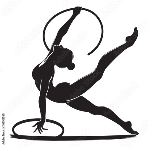 Gymnastics female vector illustration silhouette