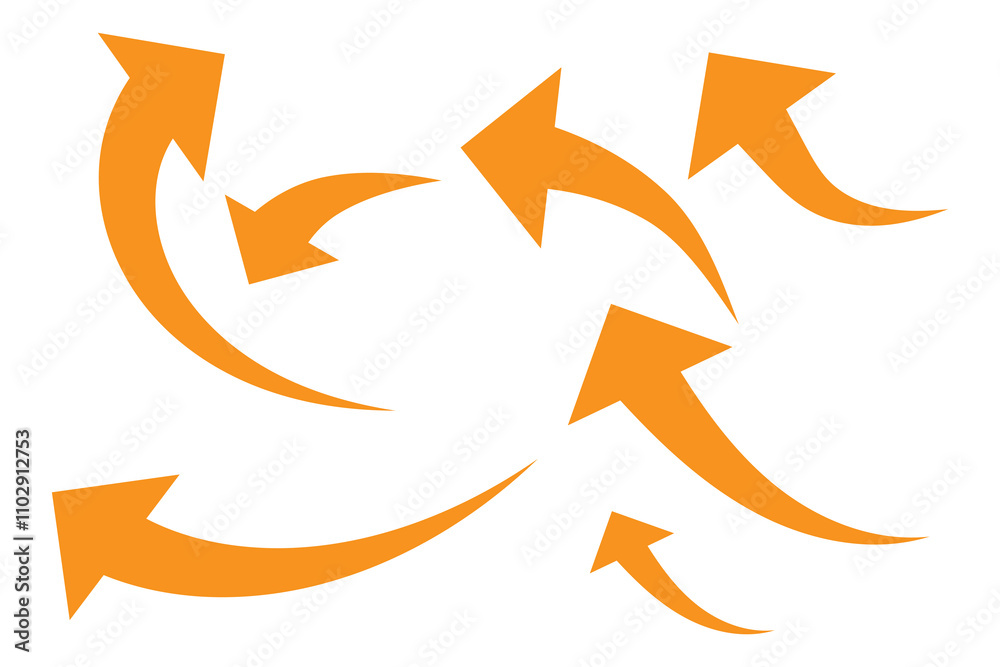 Black arrows set. Curved arrows. Arrow sign. Flat style icons. Black arrows set. Curved arrows. Arrow sign. Flat style icons.