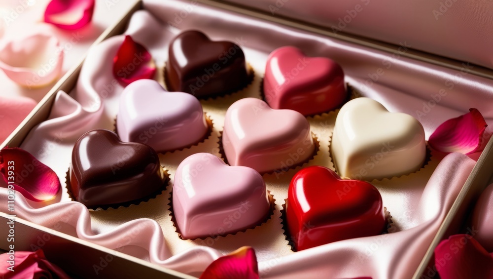 Sweet heart-shaped chocolates, a perfect Valentine's Day gift