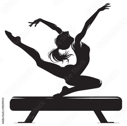 Gymnastics female vector illustration silhouette
