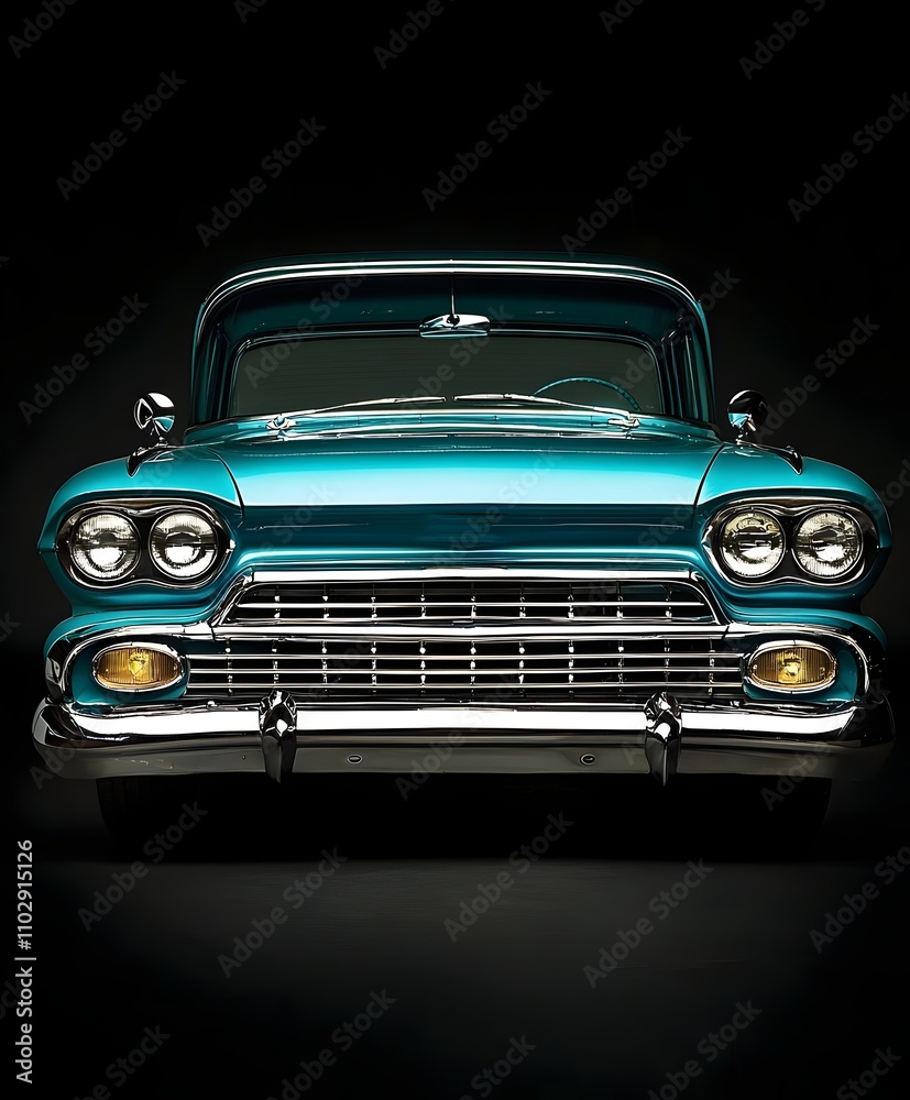 1958 restored truck with bold proportions and a vibrant teal design 1958 restored truck with bold proportions and a vibrant teal design