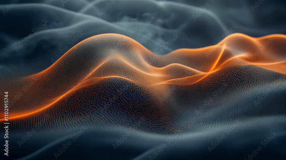 Obraz premium visual representation of sound waves, showcasing flowing patterns and vibrant colors. image captures dynamic movement and energy of sound in abstract form