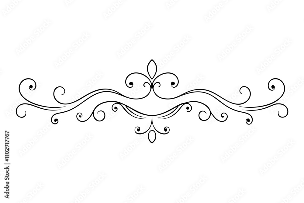 Elegant Line Drawings Decorative Dividers, Swirls, and Frames for Text