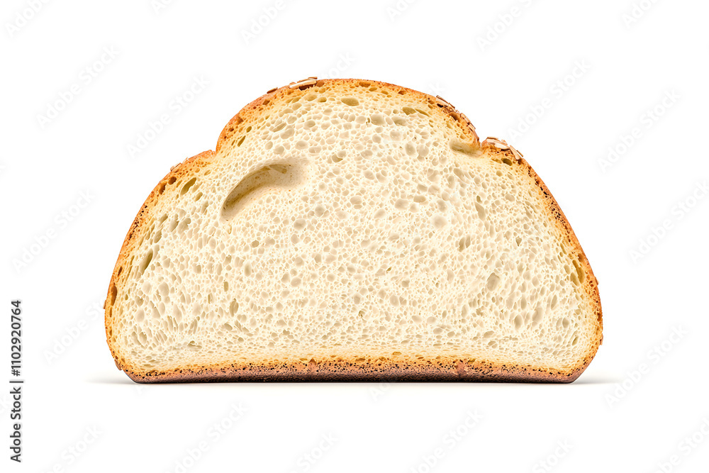 Freshly Sliced Bread on White Background Showing Texture and Crumb Structure for Bakery and Culinary Visuals Freshly Sliced Bread on White Background Showing Texture and Crumb Structure for Bakery and Culinary Visuals