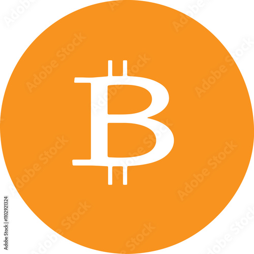 Bitcoin cryptocurrency icon. Vector illustration