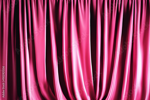 Pink red curtain on black background opening invitation party event banner background with copy space photo