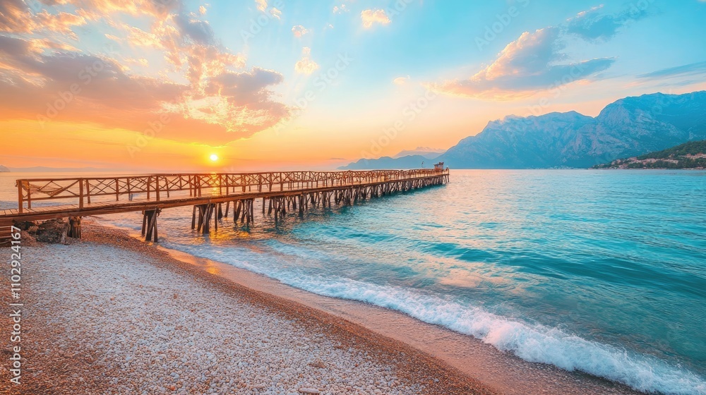 Obraz premium Pier on the beach.