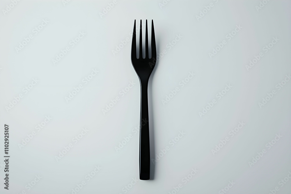 Black Plastic Fork on a Minimalist Background Enhancing Food Presentation, Table Setting, or Culinary Art in Modern Dining Environments for Stock Images Black Plastic Fork on a Minimalist Background Enhancing Food Presentation, Table Setting, or Culinary Art in Modern Dining Environments for Stock Images