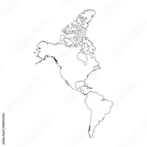 American continent map icon