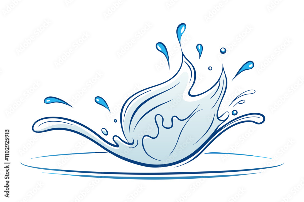 Obraz premium Water Splash Vector Illustration for Creative Projects