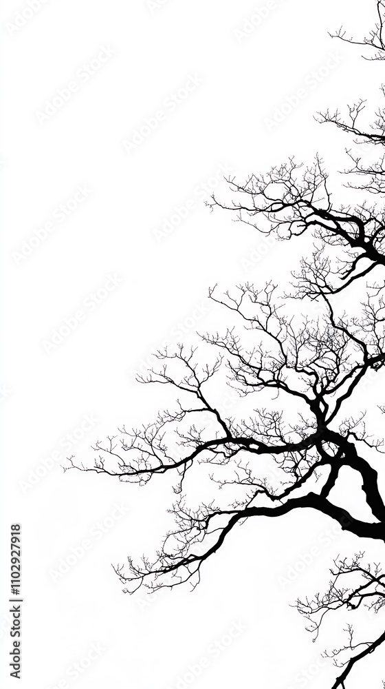 Fototapeta premium Elegant Minimalist Branch Patterns with a Clear Background