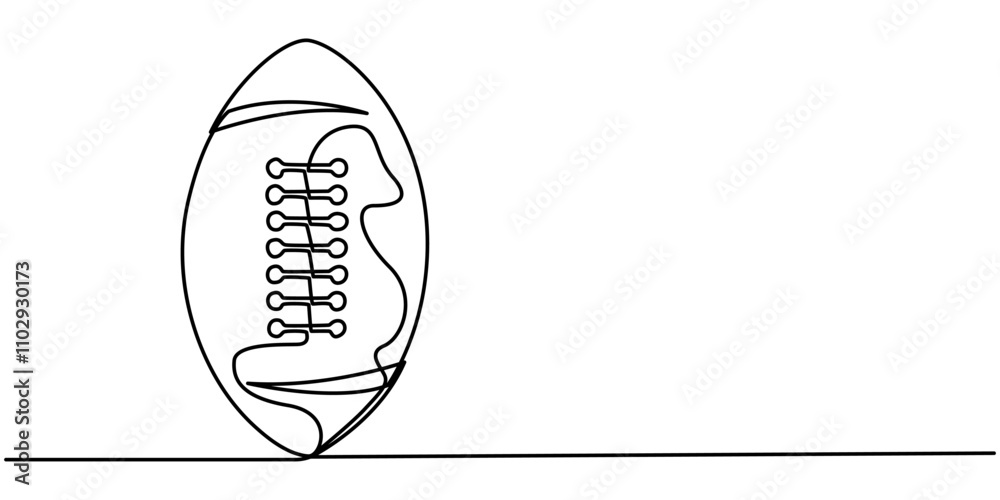 One continuous line drawing American football ball. sport ball concept, Continuous one line drawing of Rugby ball. Modern continuous line draw design graphic vector illustration. One continuous line drawing American football ball. sport ball concept, Continuous one line drawing of Rugby ball. Modern continuous line draw design graphic vector illustration.