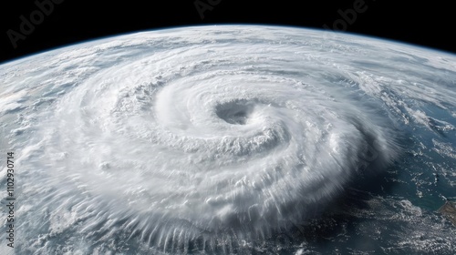 Wallpaper Mural Aerial view of a powerful hurricane swirling over the ocean, dramatic cloud formations. Torontodigital.ca
