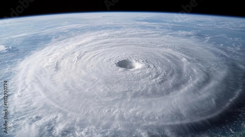 Wallpaper Mural Aerial view of a massive hurricane swirling over the ocean, showcasing its power and beauty. Torontodigital.ca
