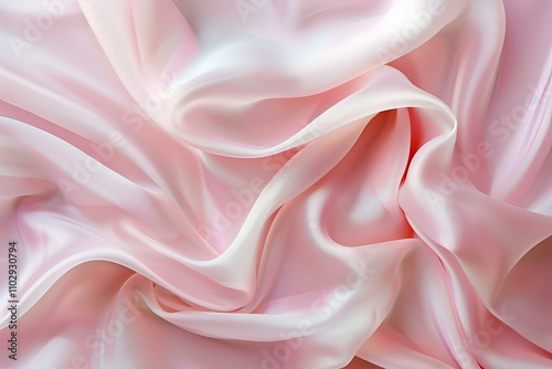 Soft pink background featuring a central design of smooth, flowing fabric with gentle, elegant folds, creating a serene and delicate visual effect