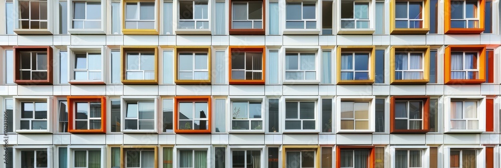 Vibrant Facade: A Colorful Array of Windows in Modern Architecture Vibrant Facade: A Colorful Array of Windows in Modern Architecture