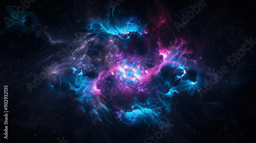 Subtle Vibrant Nebula on Black Background