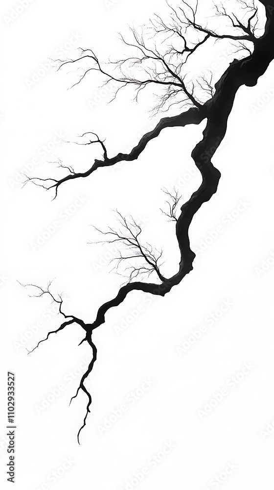 Obraz premium Elegant Minimalist Branch Patterns with a Clear Background