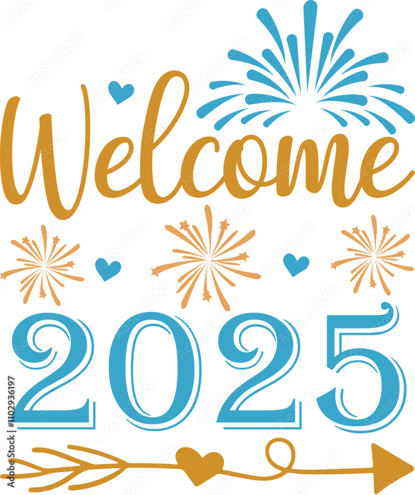 Fototapeta premium happy new year design cut files