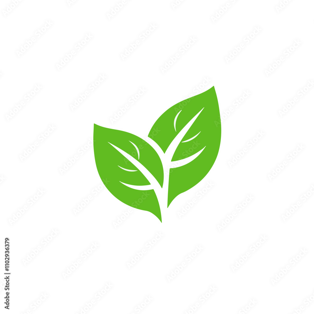 Vector green leafs, eco label. Vector green leafs, eco label.