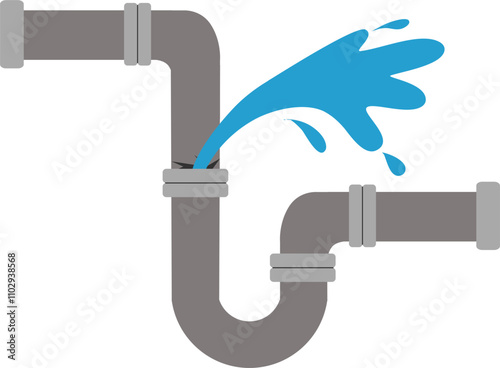 Leaking pipe Illustration 