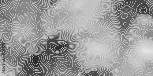 Abstract Topographic background White&Blak  Topographic Simple Map Design  
