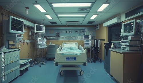 AI generator images of a hospital operating room complete with life-saving equipment