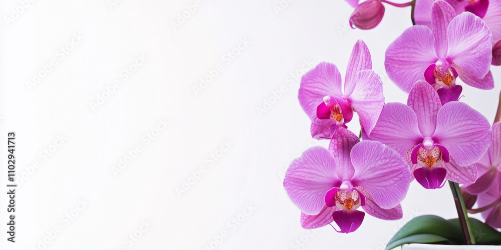 Naklejka premium pink orchid on white background