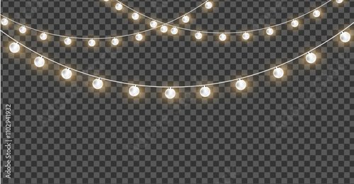 decor light bulb garland isolated transparent background