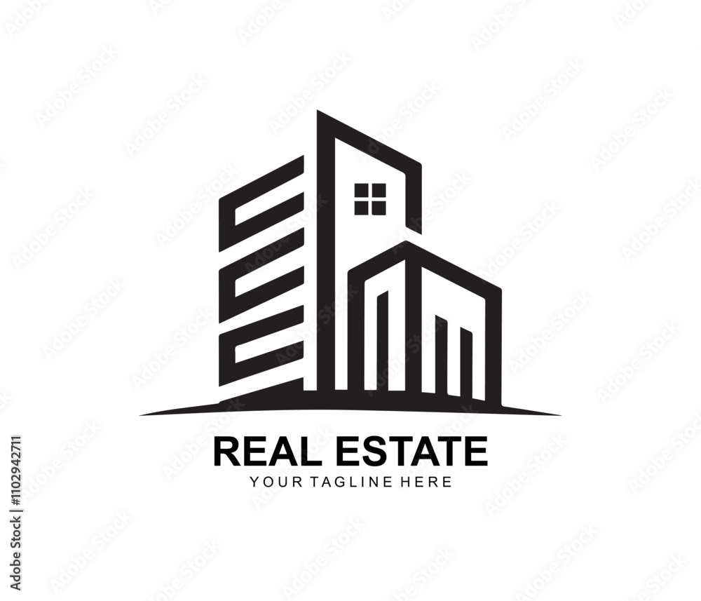 Real estate building home logo design on white background Real estate building home logo design on white background