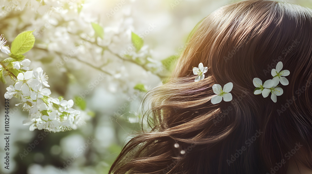 Naklejka premium Radiant Locks: The Harmonious Blend of Natural Ingredients for Vibrant and Healthy Hair