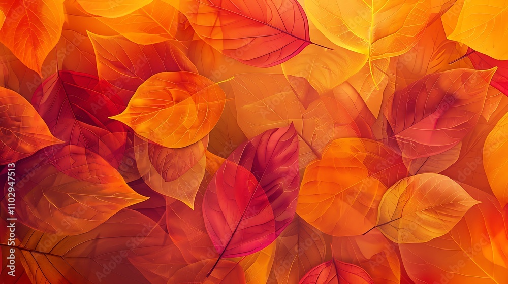Autumn Leaves Background: Red, Orange, Fall Foliage Autumn Leaves Background: Red, Orange, Fall Foliage