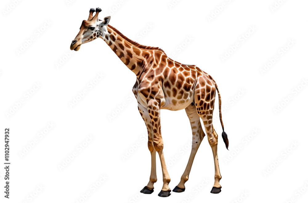 Fototapeta premium A realistic depiction of a giraffe standing gracefully.