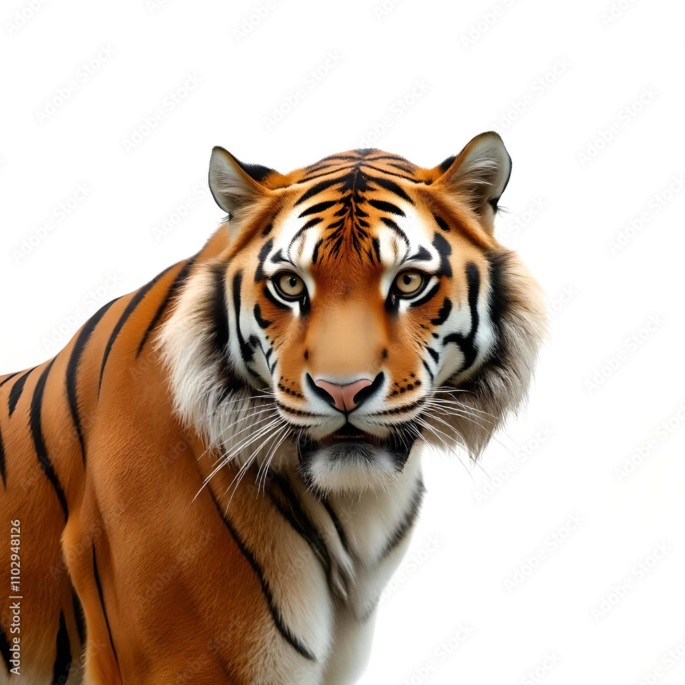 Fototapeta premium tiger on white
