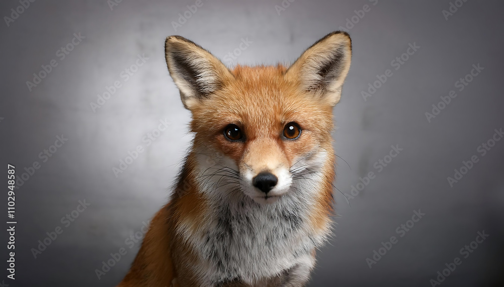 Obraz premium Curious Fox in a Studio: A Captivating Portrait