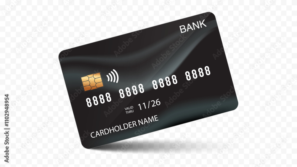 Credit Card and Bank Card Template: Isolated Bank Credit Card on Transparent Background | Vector Illustration Mockup | Plastic Bank Card Vector Credit Card and Bank Card Template: Isolated Bank Credit Card on Transparent Background | Vector Illustration Mockup | Plastic Bank Card Vector